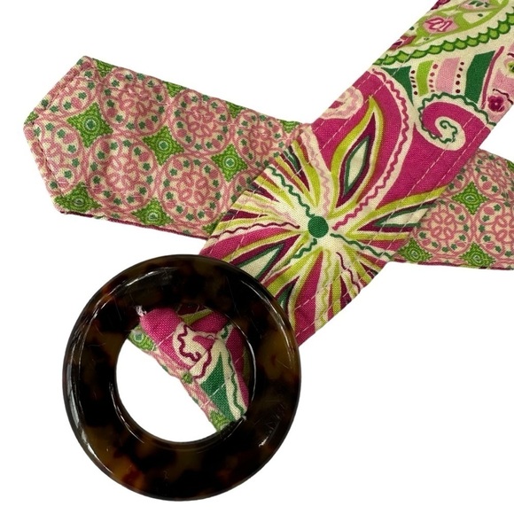 Vera Bradley Pink Paisley Reversible Cloth Belt, Large - Picture 1 of 4